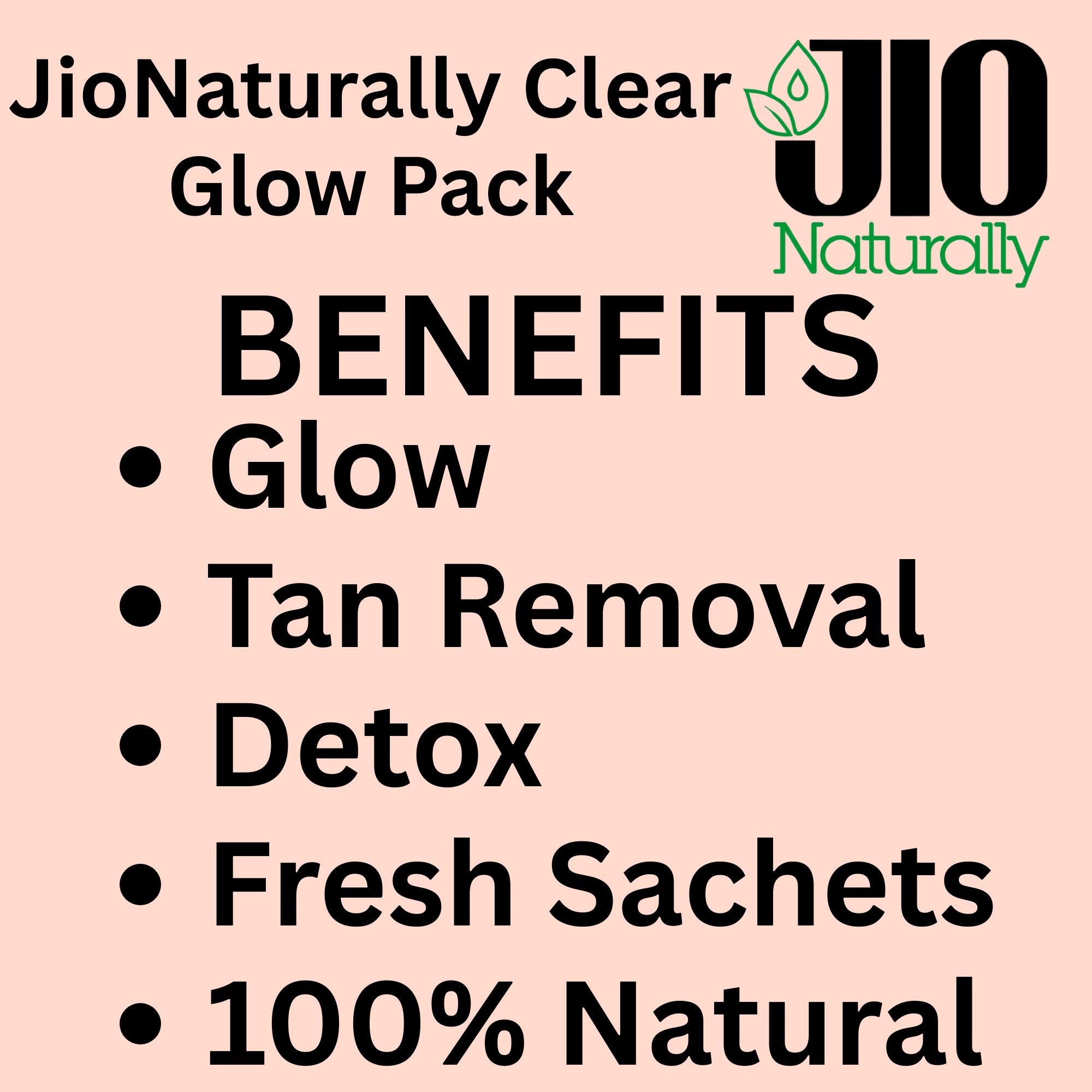 JioNaturally Clear Glow Pack - Multani Mitti + Orange Peel + Beet Root Powder (39 Sachets | 13x3), For Radiant, Tan-Free, Even-Toned Skin, Your 10-Minute Glow Ritual — Fresh, Natural & Luxurious.