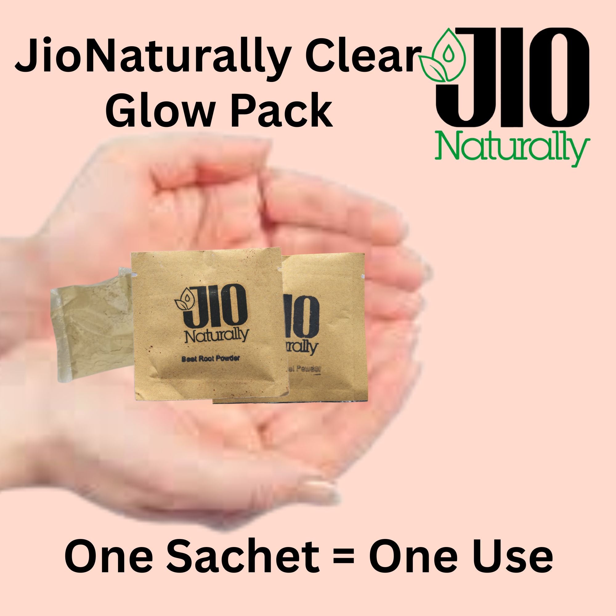 JioNaturally Clear Glow Pack - Multani Mitti + Orange Peel + Beet Root Powder (39 Sachets | 13x3), For Radiant, Tan-Free, Even-Toned Skin, Your 10-Minute Glow Ritual — Fresh, Natural & Luxurious.