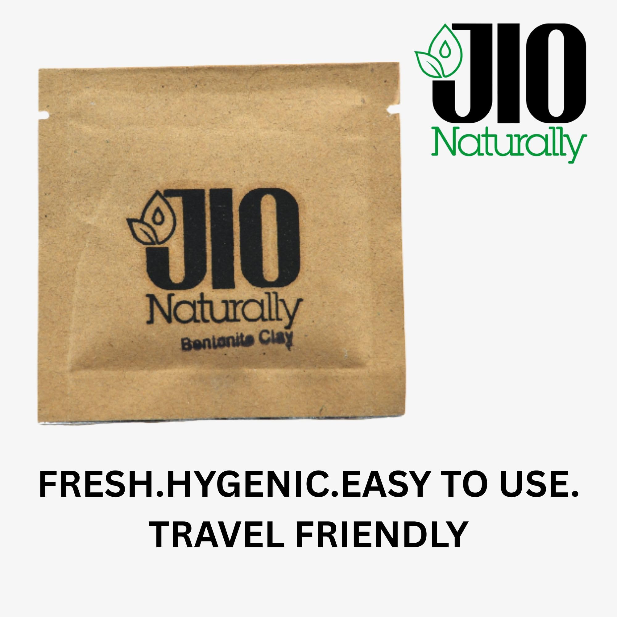 JioNaturally Bentonite Clay for Deep Pore Cleansing & Clear Skin | 100% Natural Sachet Pack (13 Sachets x 8g) | Detox, Oil Control & Acne Care Face Pack