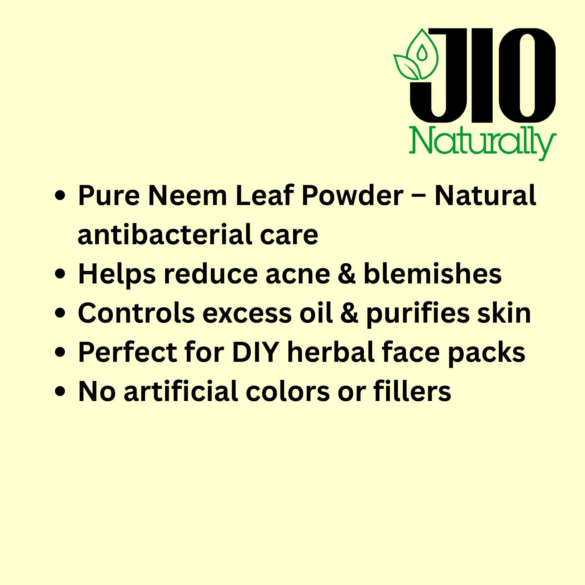JioNaturally Neem Leaf Powder for Clear & Healthy Skin | 100% Natural Sachet Pack (13 Sachets x 8g) | Anti-Acne, Oil Control & Detox Face Pack