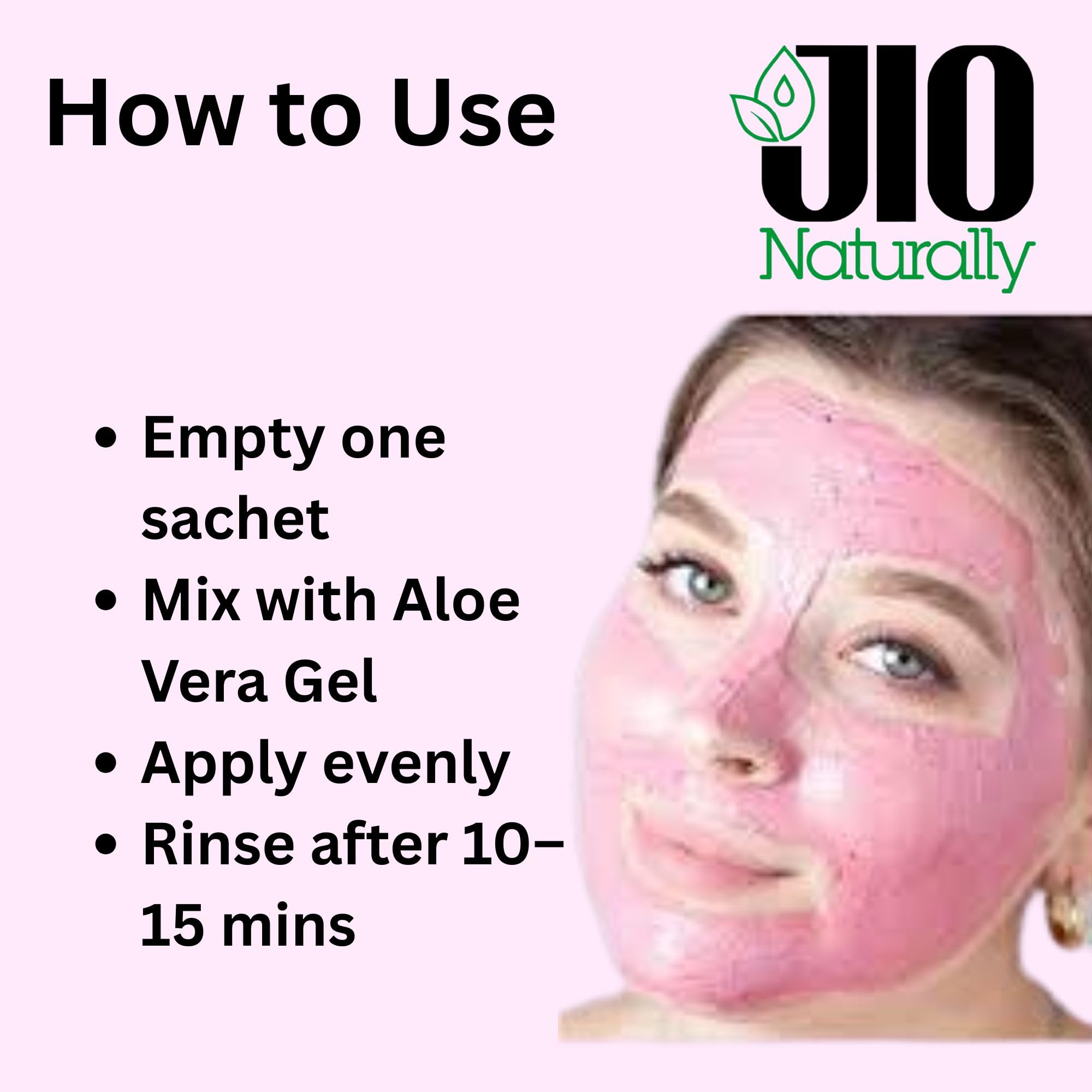 JioNaturally Rose Petal Powder for Glowing & Soft Skin | 100% Natural Sachet Pack (21 Sachets x 5g) | Brightening, Hydrating & Anti-Aging Face Pack