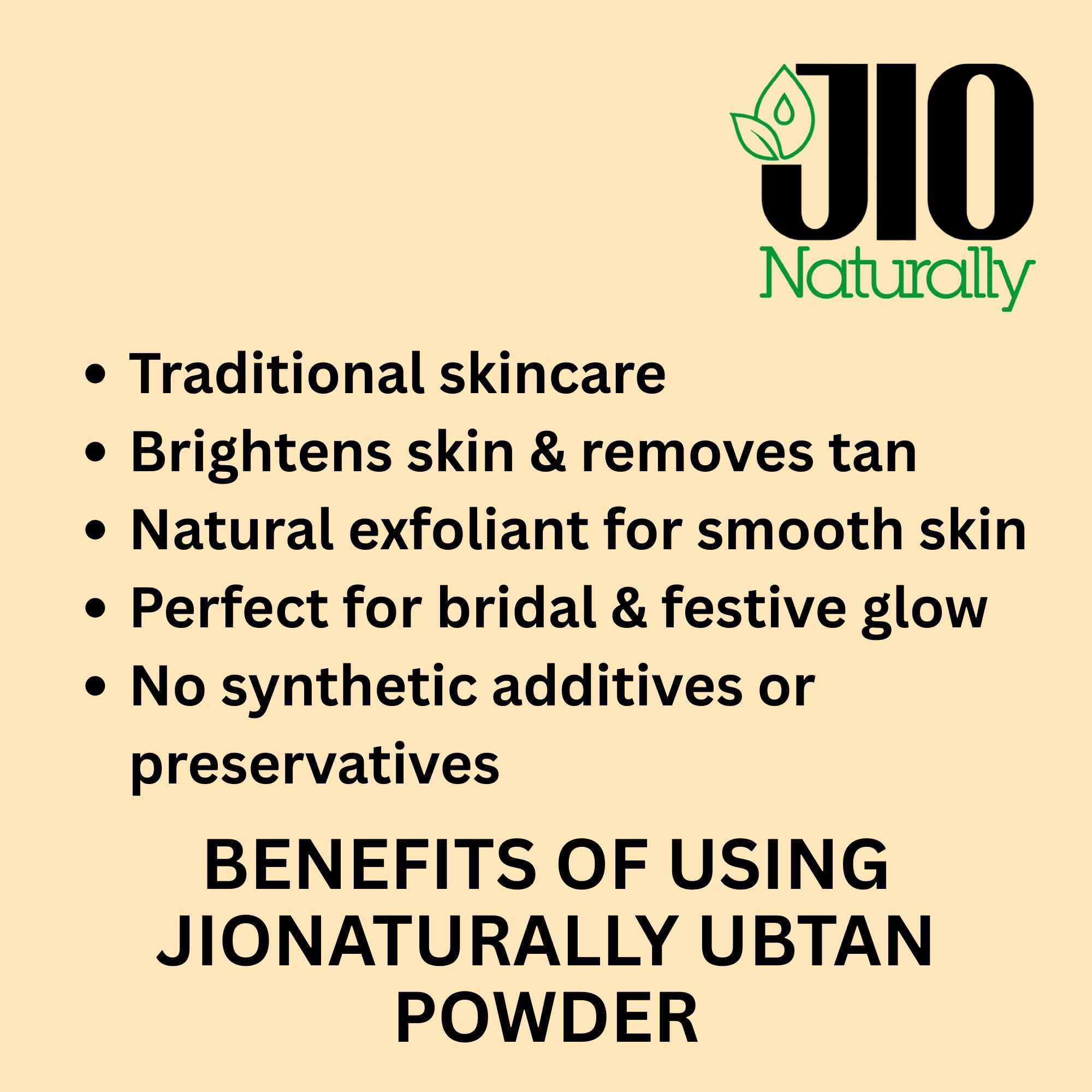 JioNaturally Ubtan Powder for Glowing & Healthy Skin | 100% Natural Sachet Pack (13 Sachets x 8g) | Brightening, Tan Removal & Bridal Glow Face Pack