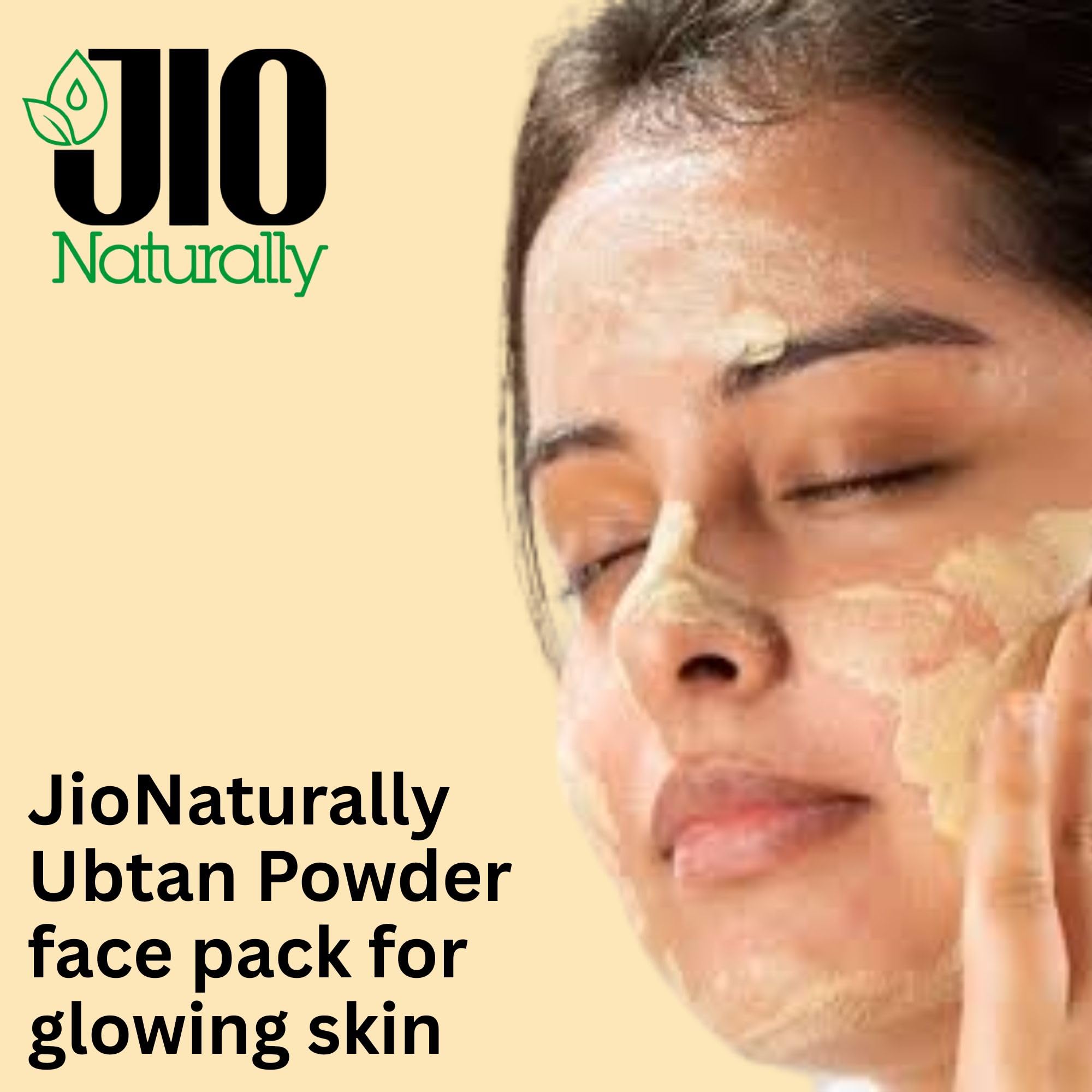 JioNaturally Ubtan Powder for Glowing & Healthy Skin | 100% Natural Sachet Pack (13 Sachets x 8g) | Brightening, Tan Removal & Bridal Glow Face Pack